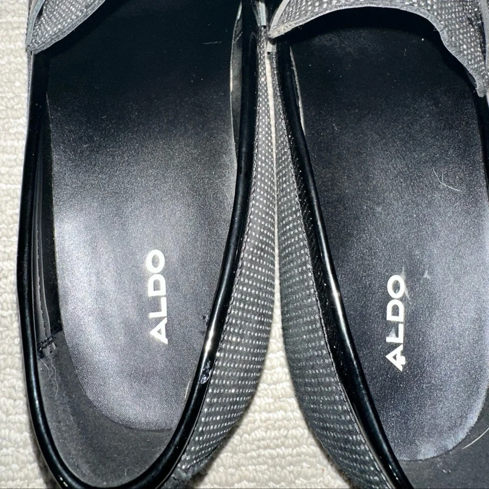 Aldo Shoes Mens Size 13 Black Polka Dot Monk Strap Dress Loafers Slip On Formal